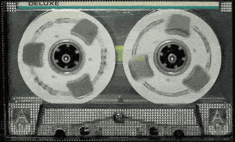 gif of a spinning tape recorder